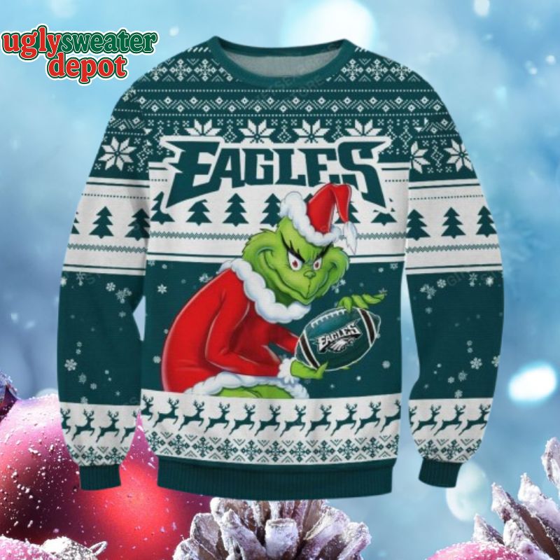 The Grinch Eagles Ugly Christmas Sweater