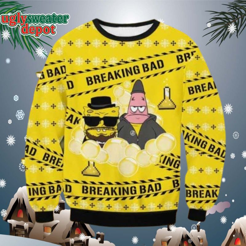Breaking Bad x Spongebob Heisenberg Ugly Sweater