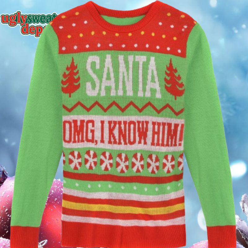 Buddy The Elf Santa OMG I Know Him Ugly Christmas Sweater