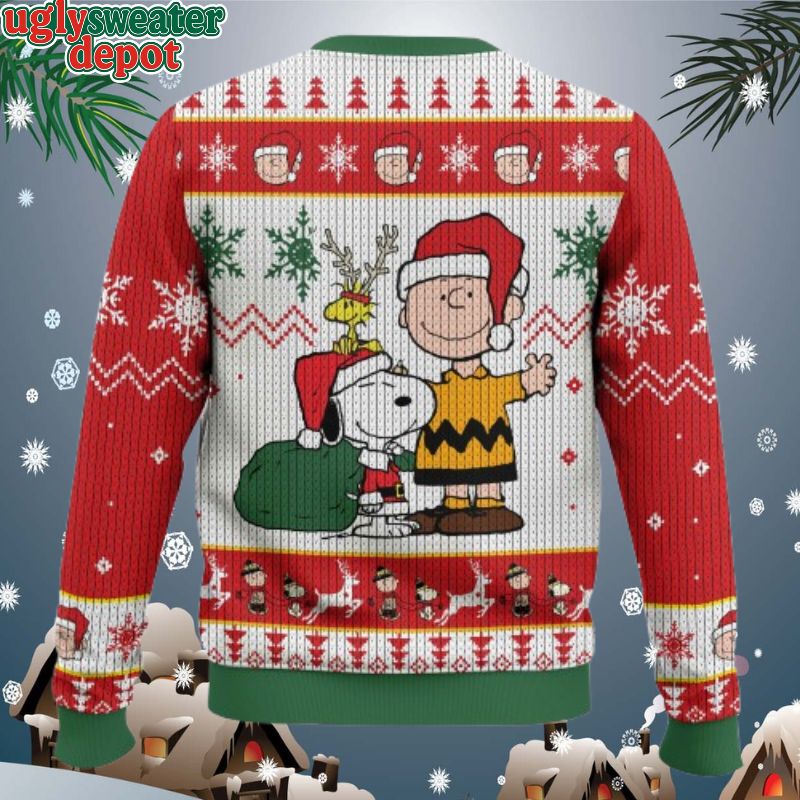 Charlie Brown and Snoopy, Woodstock Christmas Gift Ugly Sweater
