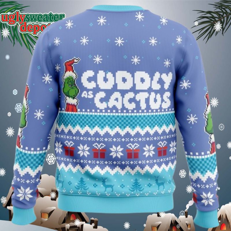 Cuddly As A Cactus Grinch Ugly Christmas Sweater