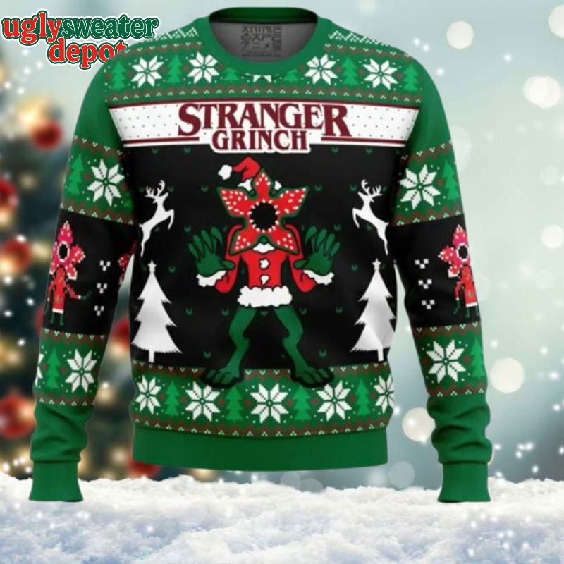 Demogorgon Stranger Grinch Stranger Things Ugly Christmas Sweater
