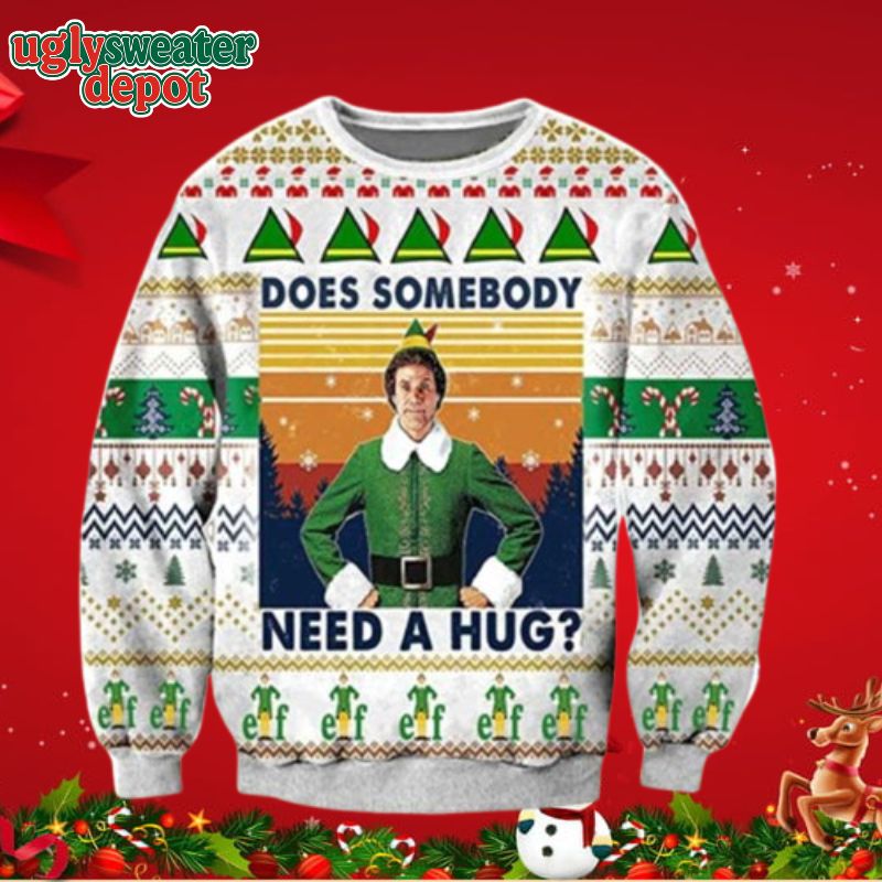 ELF Buddy Does Somebody Need A Hug Ugly Sweater