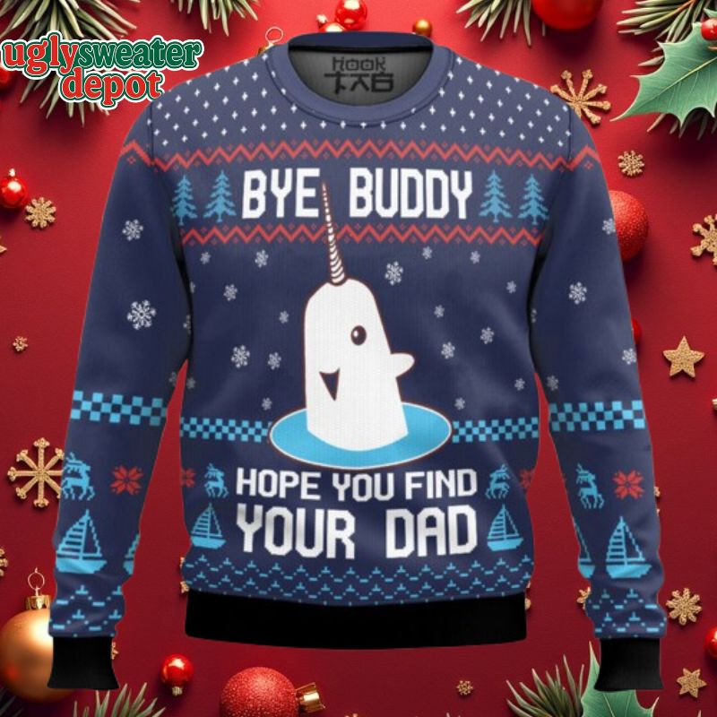 Elf Bye Buddy Cute Ugly Christmas Sweater