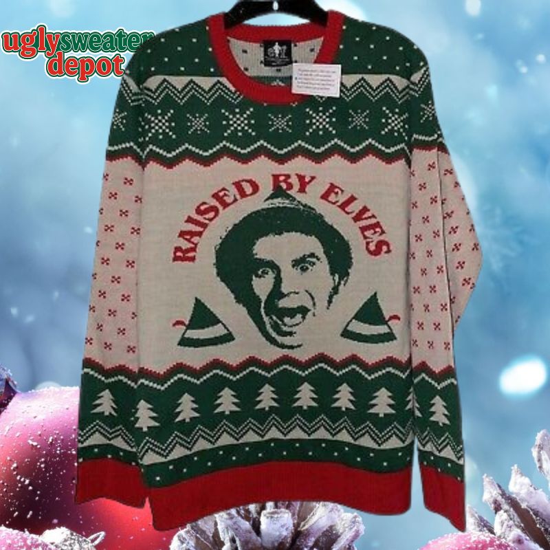 ELF Raised By Elves Will Ferrell Buddy Ugly Christmas Sweater
