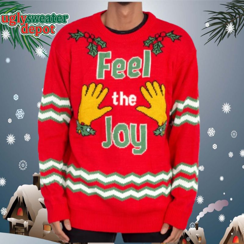 Feel The Joy Groping Hands Tacky Ugly Christmas Sweater