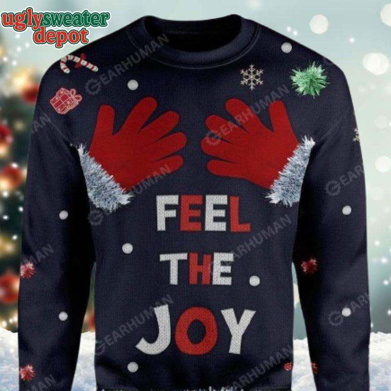 Feel The Joy Winter Glove Jumper Ugly Christmas Sweater
