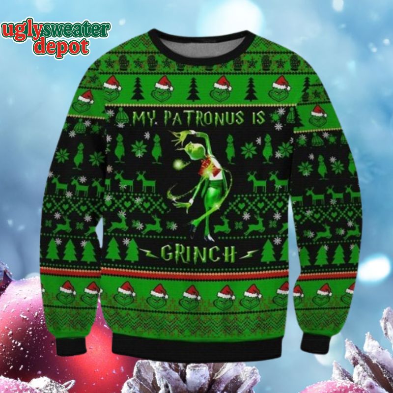 Funny Character Patronus Is Grinch Ugly Christmas Sweater