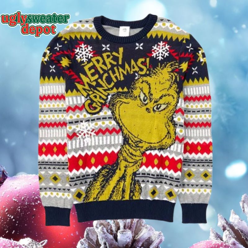 Funny Peeking Grinchmas Ugly Sweater