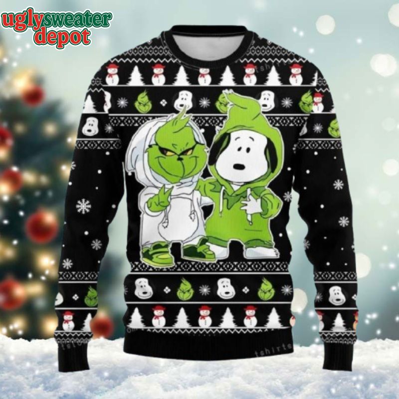 Grinch And Snoopy Christmas Ugly Sweater