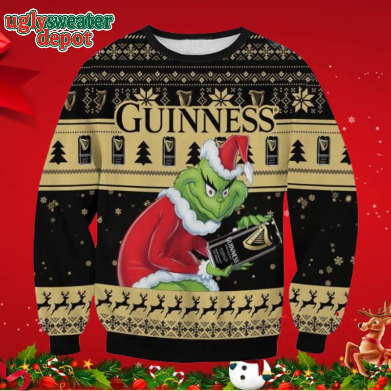 Guinness Grinch Ugly Christmas Sweater