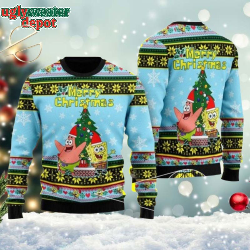 Merry Christmas Spongebob Christmas Ugly Sweater