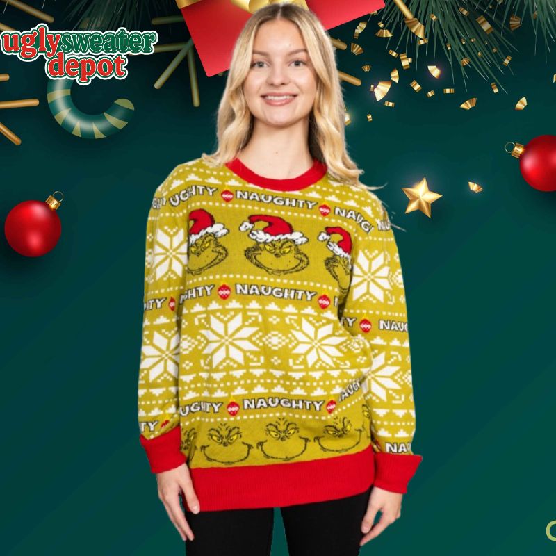 Naughty Grinch Ugly Christmas Sweater