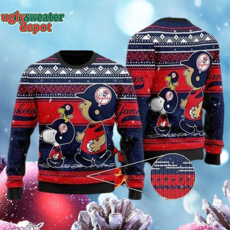 Peanuts New York Yankees Snoopy Lover Ugly Christmas Sweater