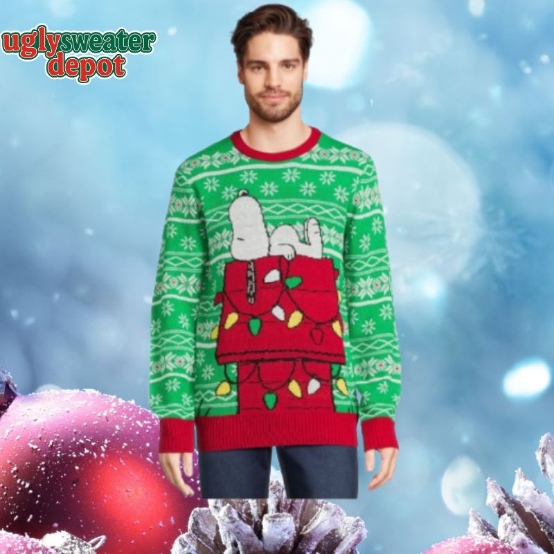 Peanuts Snoopy Chillin House Roof Christmas Sweater