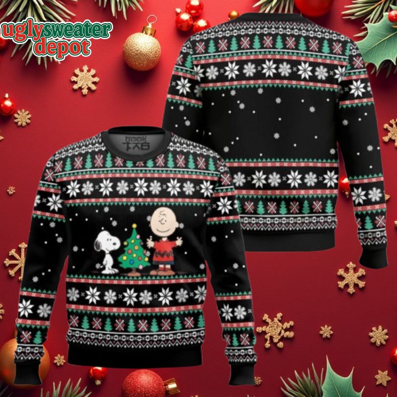 Pine Tree Christmas Snowflake Snoopy Ugly Sweater