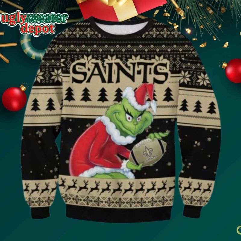 Saints Grinch Ugly Christmas Sweater