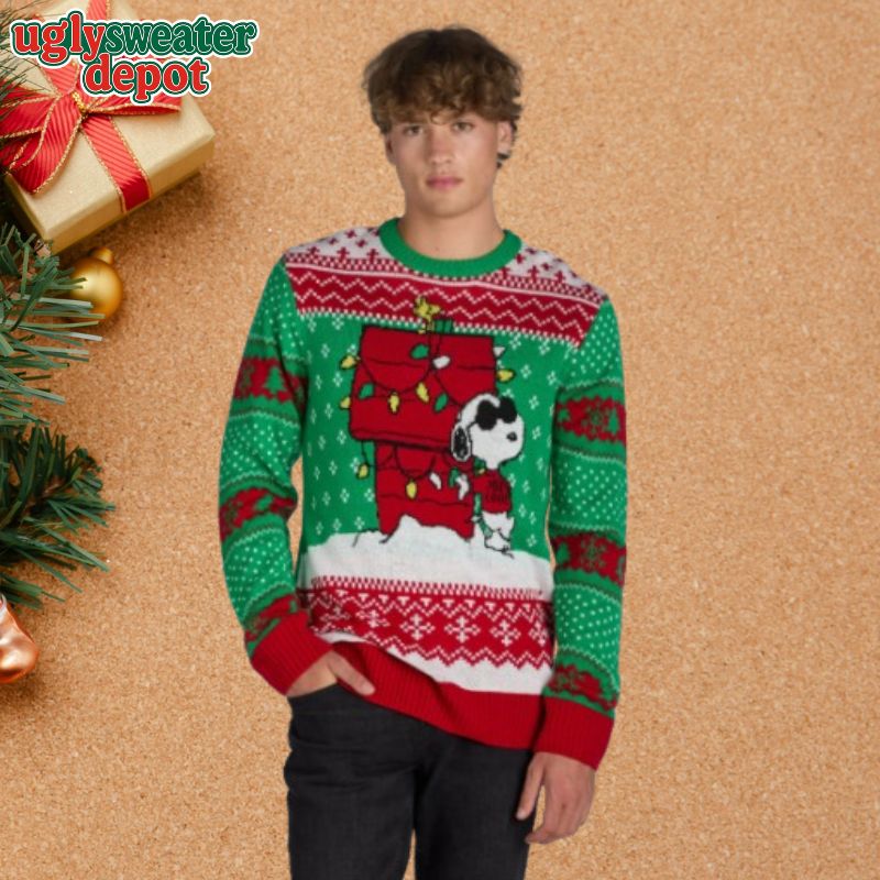 Snoopy Chilling Christmas Light up Home Ugly Christmas Sweater