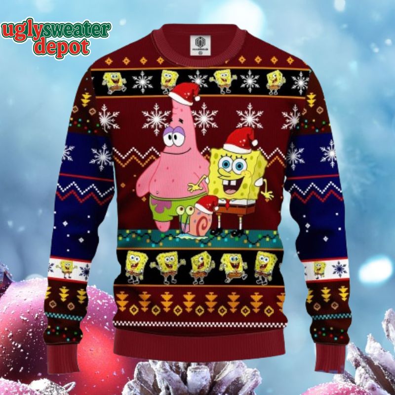 Spongebob Light Up The Christmas Ugly Sweater