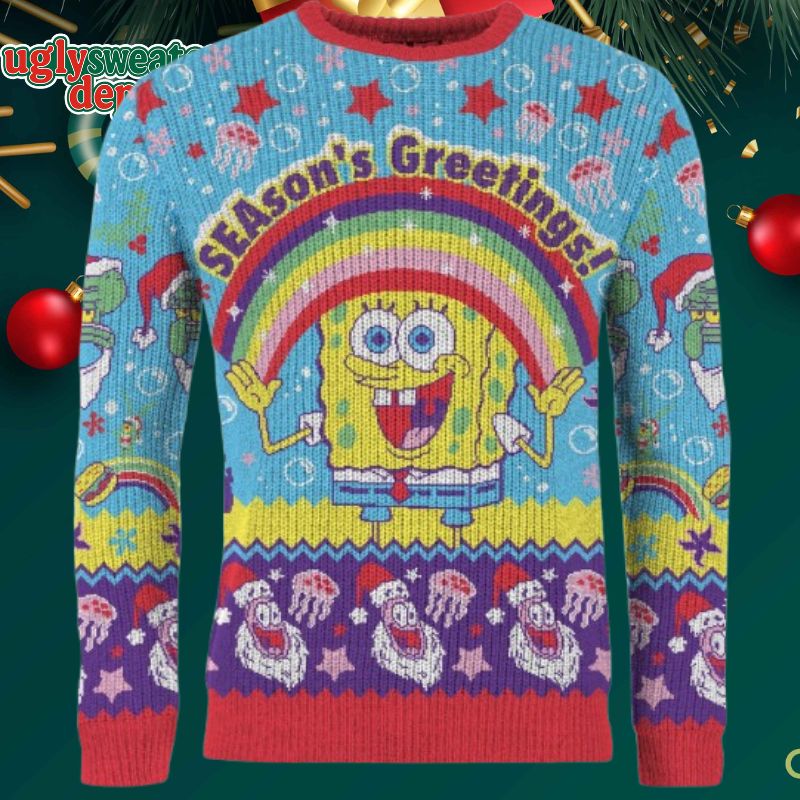 Spongebob Squarepants Season’s Greatings Ugly Christmas Sweater