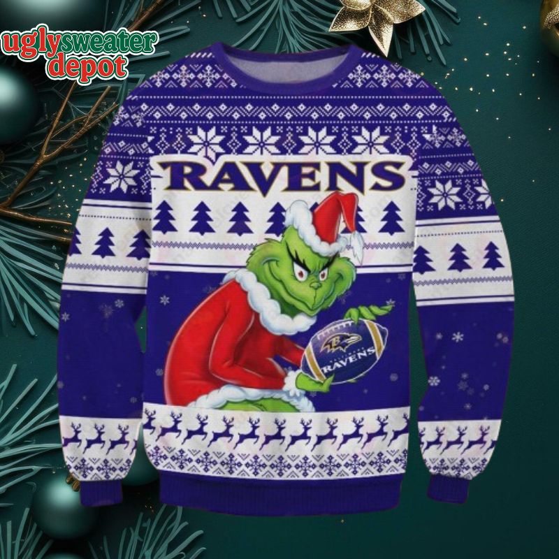 The Grinch Stole Baltimore Ravens NFL Ugly Christmas Sweater