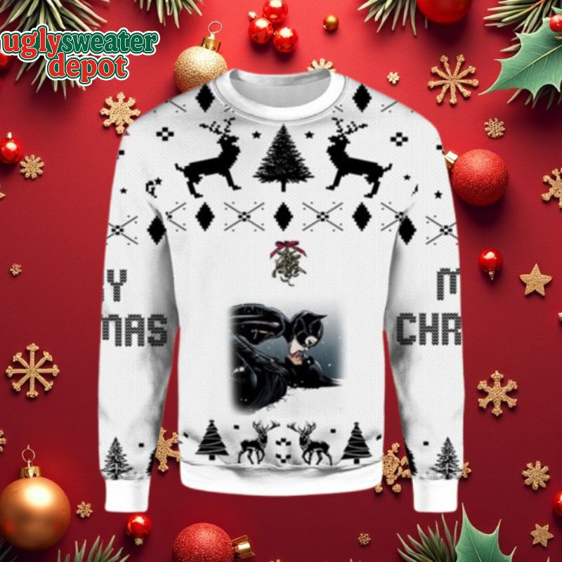 Batman And Cat Women Ugly Christmas Sweater