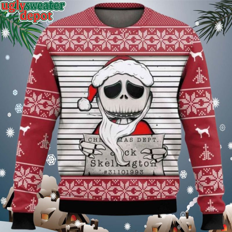 Christmas Dept Jack Skellington Nightmare Before Christmas Ugly Sweater