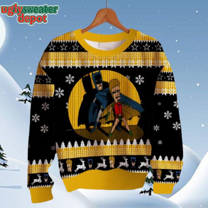 Funny Batman And Robin Cosplay Ugly Sweater