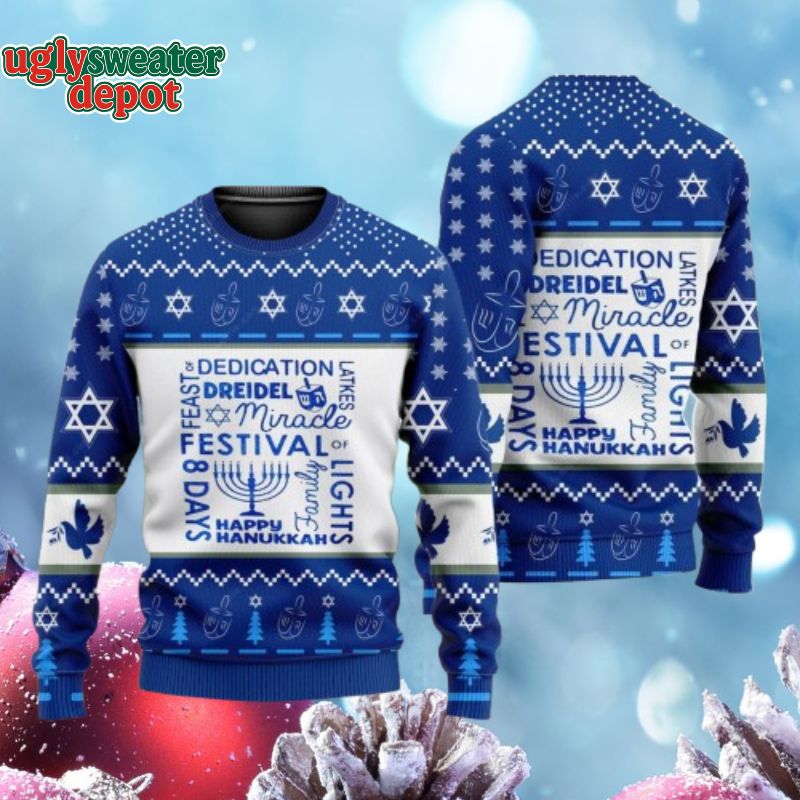 Hanukkah Festival Feature Icon Ugly Christmas Sweater