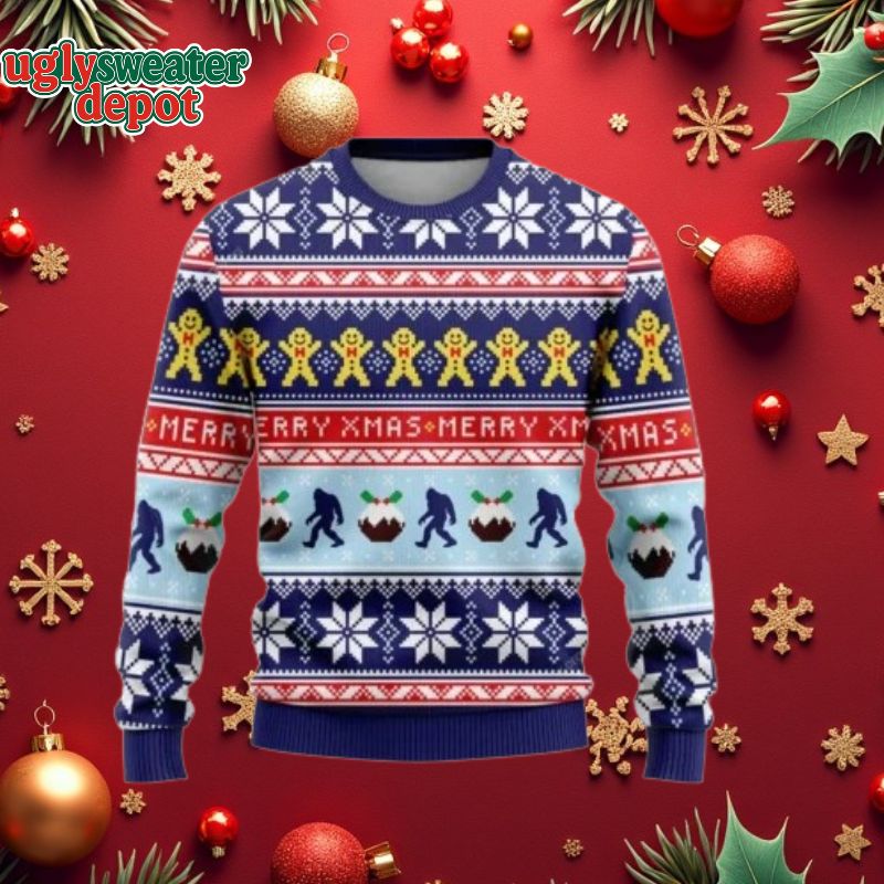 Happy Hanukkah Bigfoot Ugly Christmas Sweater