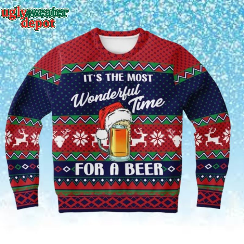 Its The Most Wonderful Time For a Beer Ugly Christmas Sweater