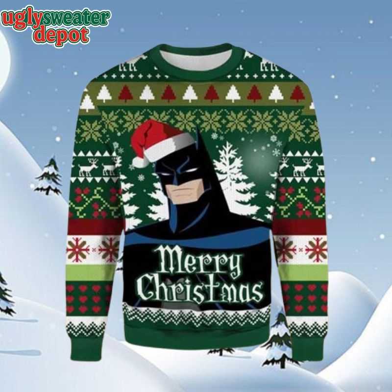 Merry Christmas Batman Santa Hat Ugly Sweater