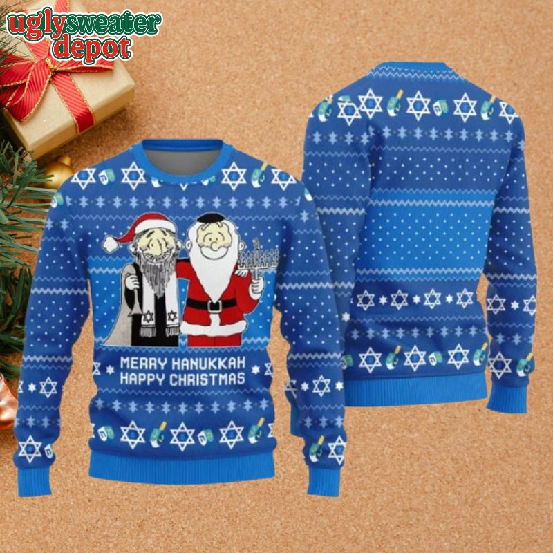 Merry Hanukkah And Happy Christmas Ugly Sweater