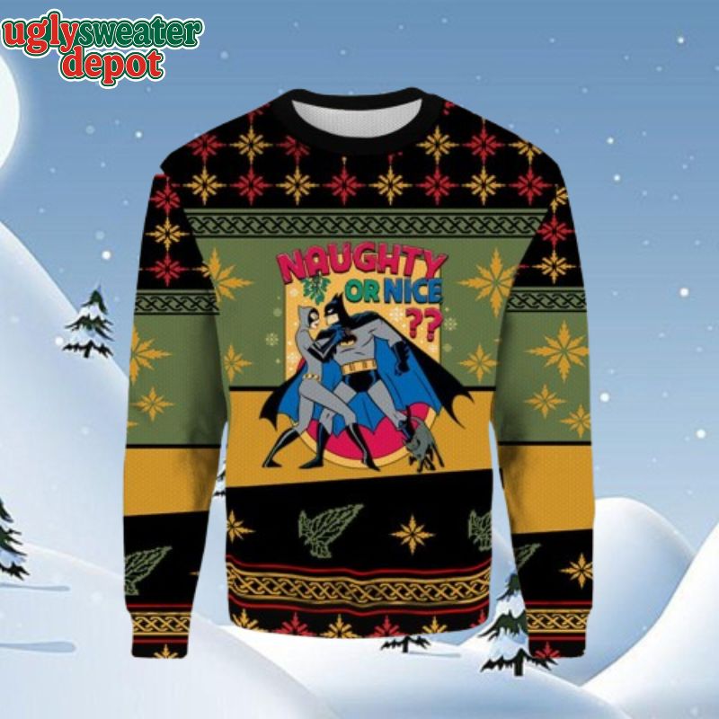 Naughty Or Nice Batman Ugly Christmas Sweater