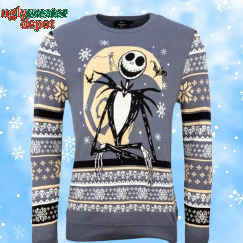 Nightmare Before Christmas Jack Skellington Horror Skull Ugly Sweater