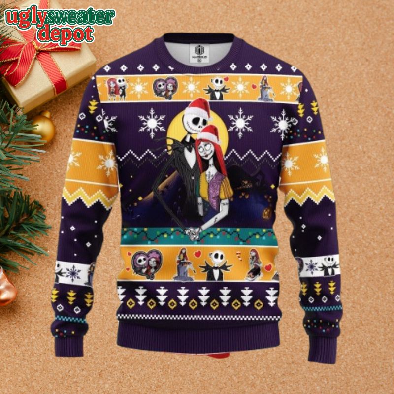 Nightmare Before Christmas Jack Skellington Sally Happy Night Ugly Sweater