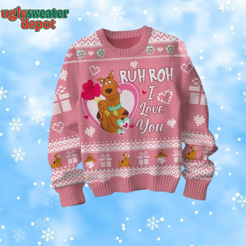 Scooby-Doo Ruh Roh I Love You Ugly Christmas Sweater