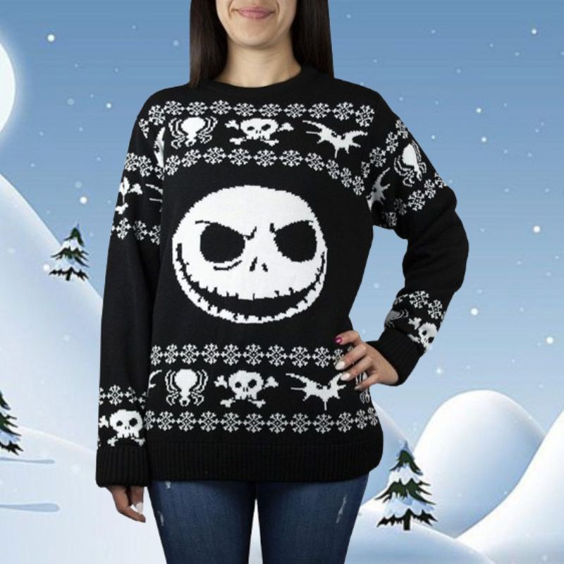 The Nightmare Before Christmas Jack Skellington Horror Night Ugly Sweater
