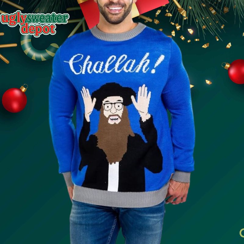 Tipsy Elves Mens Challah Hanukkah Ugly Sweater