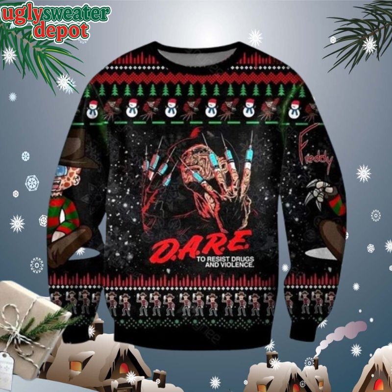 Freddy Krueger A Nightmare On Elm Street Dare Ugly Christmas Sweater