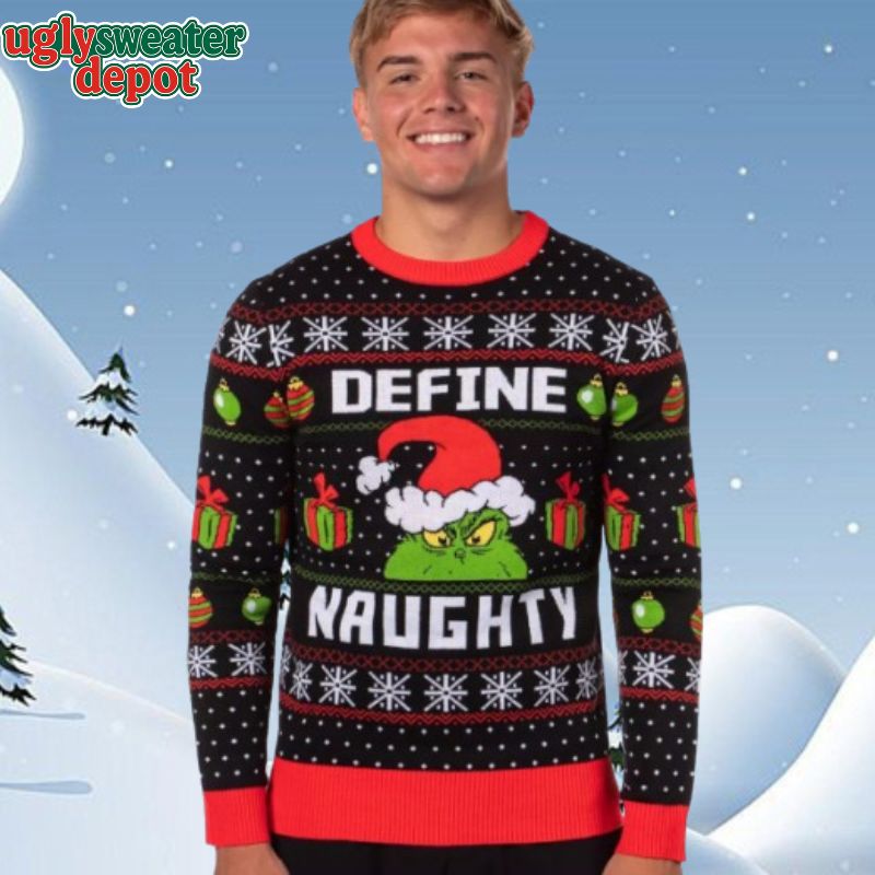 Grinch Define Naughty Ugly Christmas Sweater