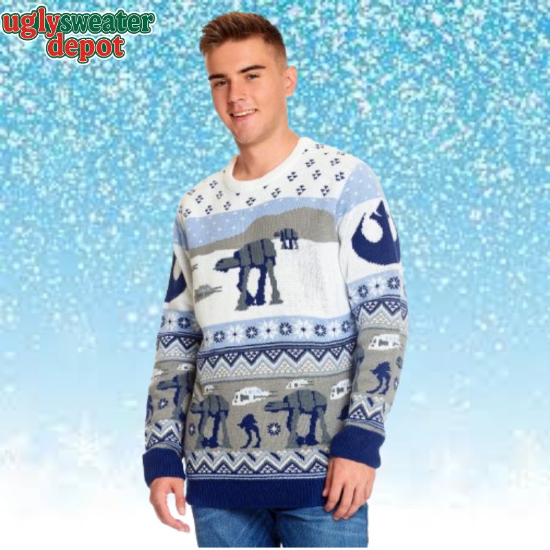 Star Wars AT-AT Walker Snowflakes Ugly Christmas Sweater