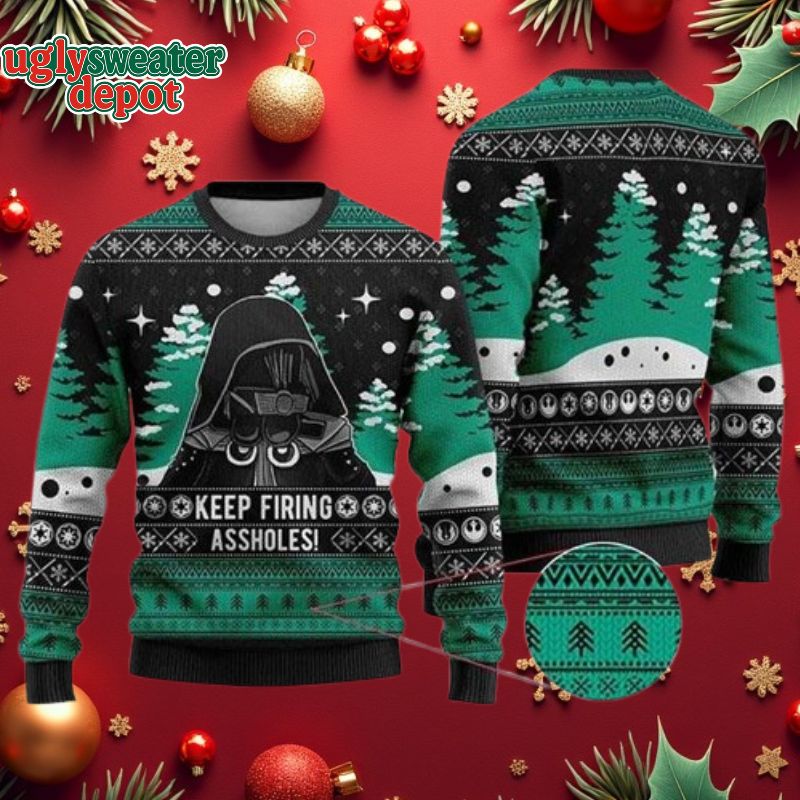 Star Wars Darth Vader Keep Firing Assholes Ugly Christmas Sweater