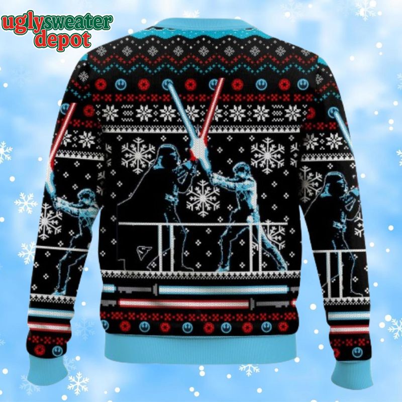 Star Wars Lightsaber Fighting Darth Vader Ugly Christmas Sweater