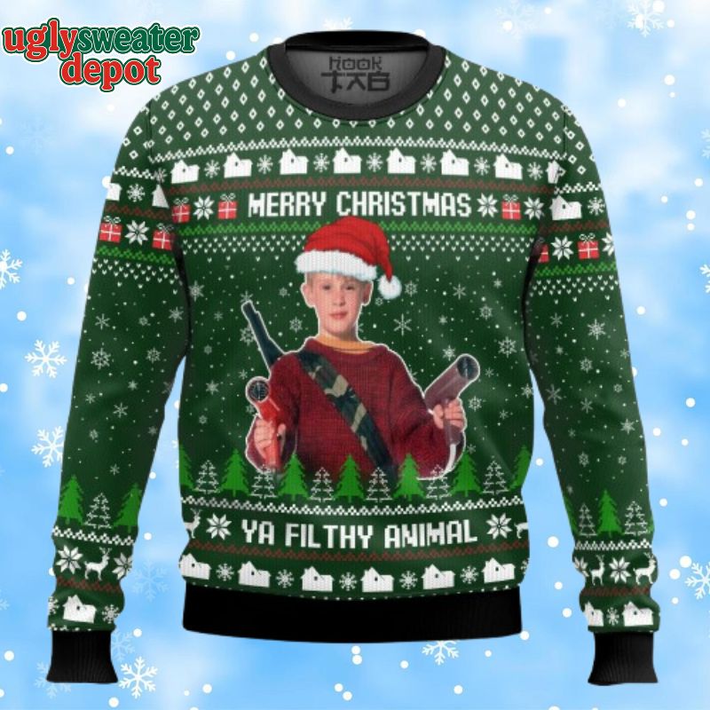 Funny Merry Christmas Ya Filthy Animal Home Alone Ugly Christmas Sweater