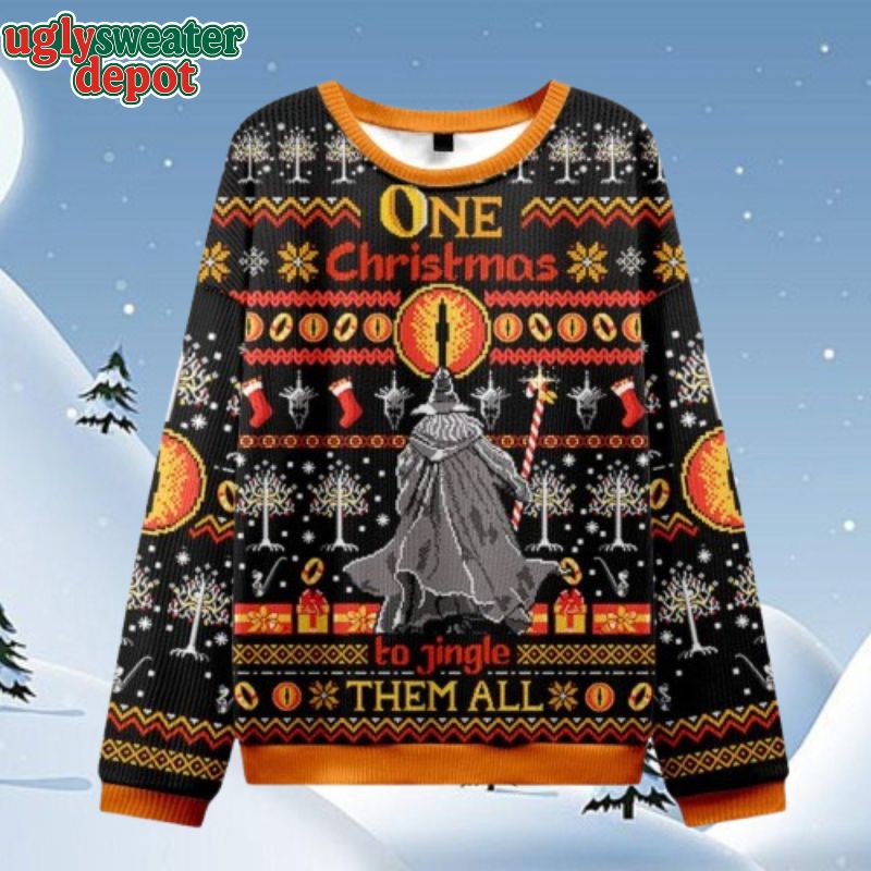 Gandalf One Christmas To Ring Them All Ugly Sweater