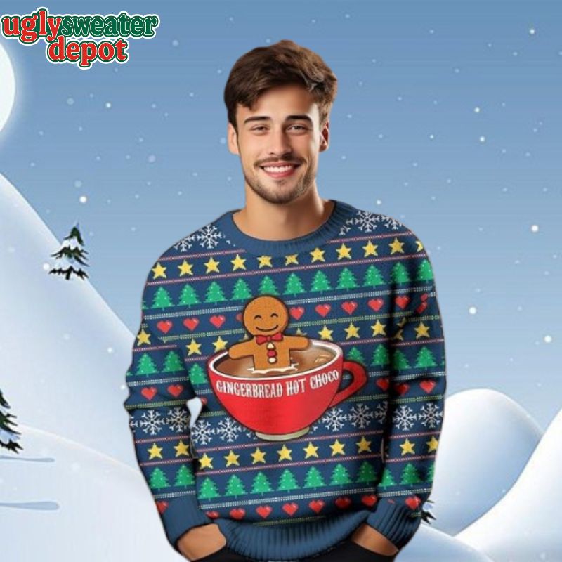 Gingerbread Hot Choco Ugly Christmas Sweater