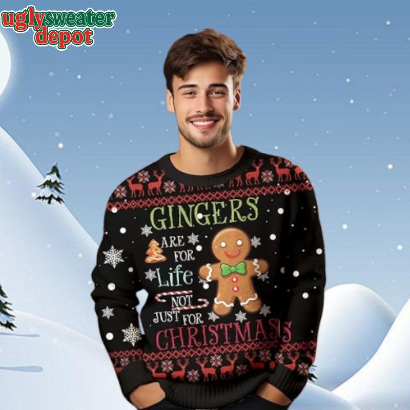 Gingers Are For Life Funny Gingerbread Ugly Christmas Sweater