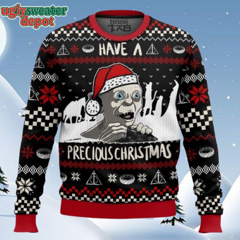 Gollum Have a Precious Christmas Lord of the Ring Ugly Sweater