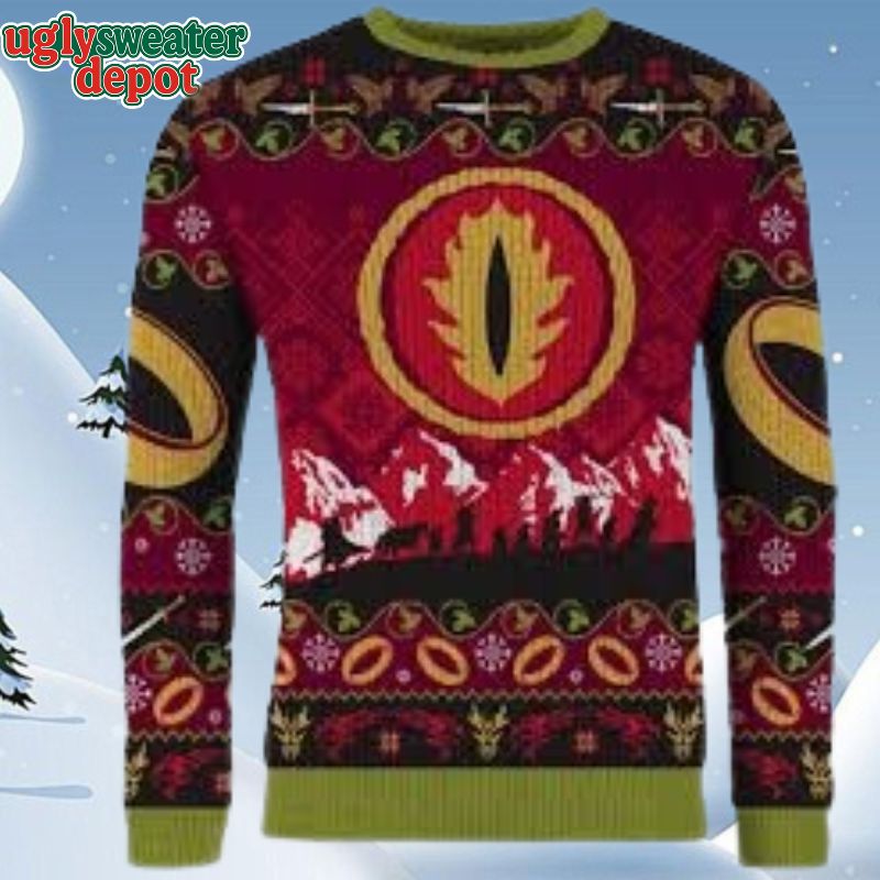 Lord of the Rings Sauron’s Eye Looking the Fellowship Ugly Sweater